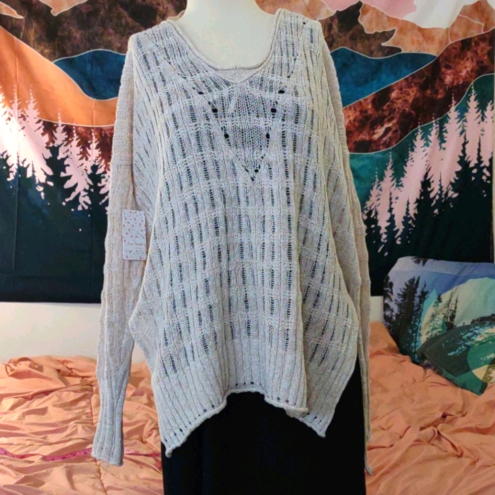 EUC Free People XS will fit XL Pretty In Pointelle - Picture 4 of 8